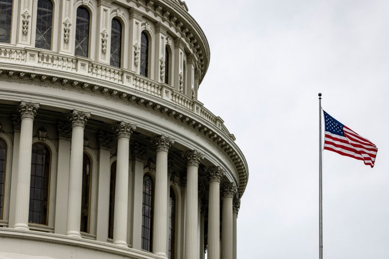 U.S. flag flies