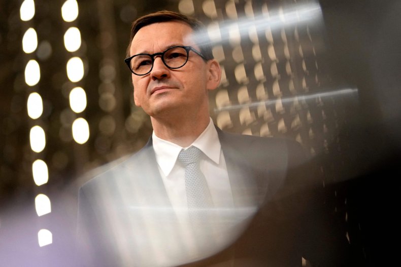 Mateusz Morawiecki Polish PM pictured in Brussels