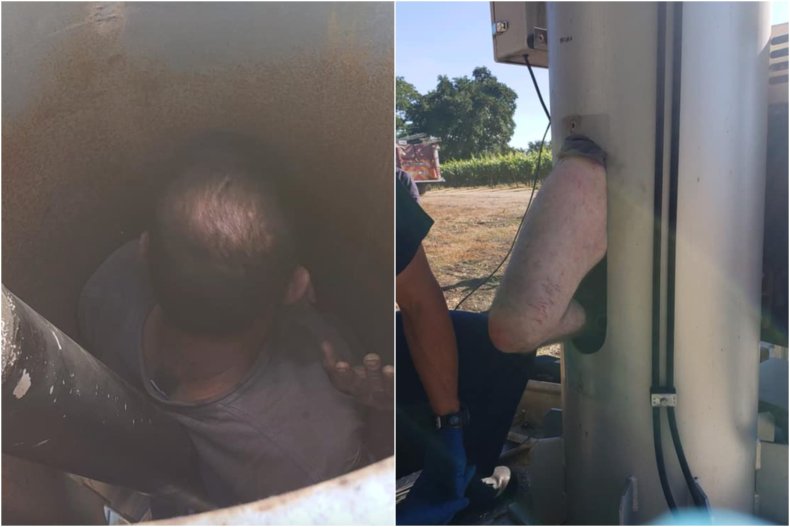 Man high on meth freed from winery