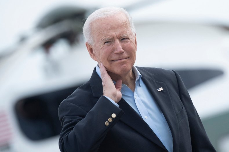 Joe Biden wipes his neck