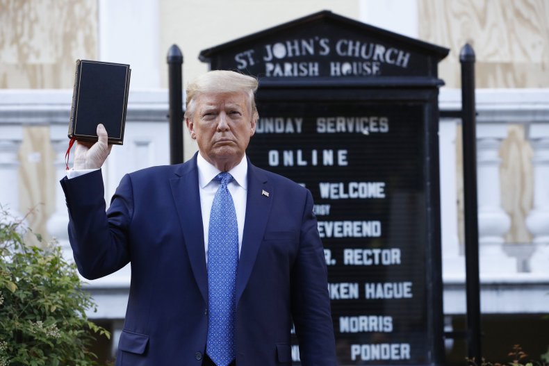 Former President Donald Trump Holding a Bible