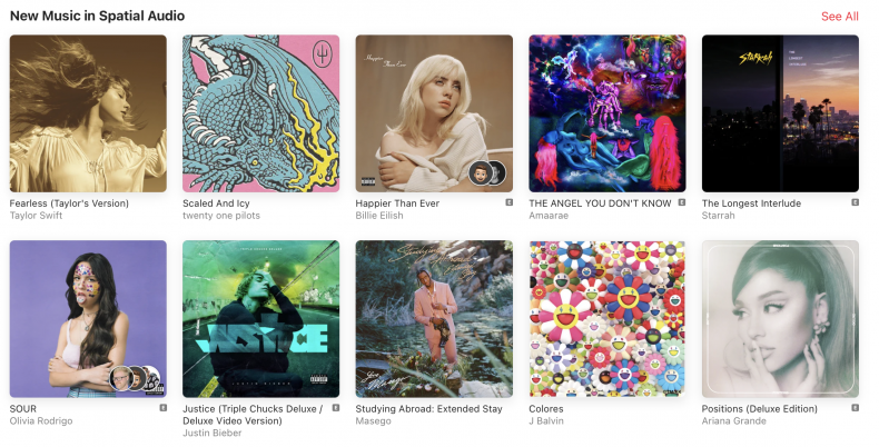 Apple Music app advertising Spatial Audio