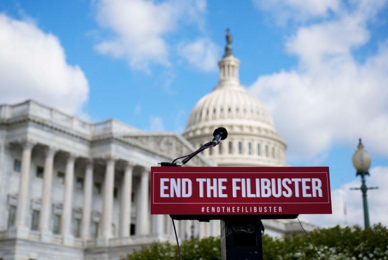U..S Capitol Stands Behind Filibuster Campaign Stump