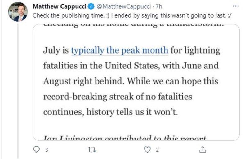 Screengrab of @MatthewCappucci tweet