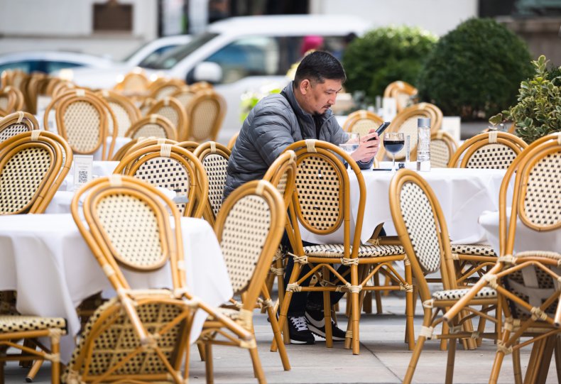 Man Dines Alone in New York City