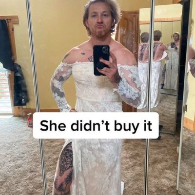 Morgan Macleod modelling a wedding dress Morgan Macleod modelling a wedding dress