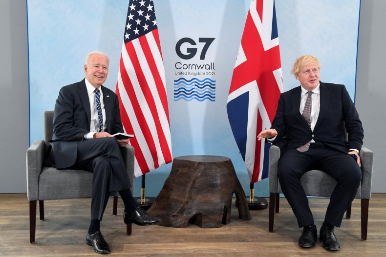 Biden and Johnson G7 Meeting