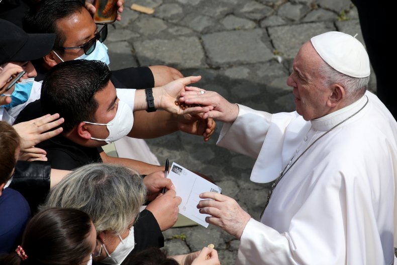 Pope Francis Greets Faithful