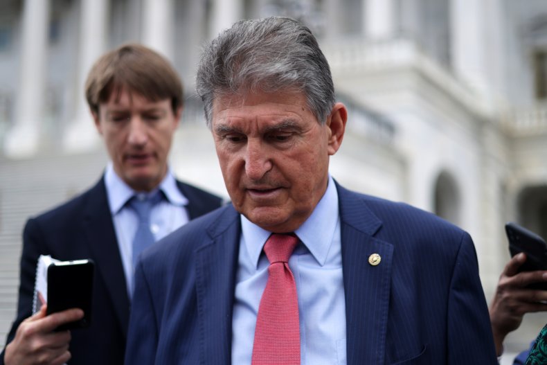 Senator Joe Manchin (D-W.Va.) leaves the Capitol