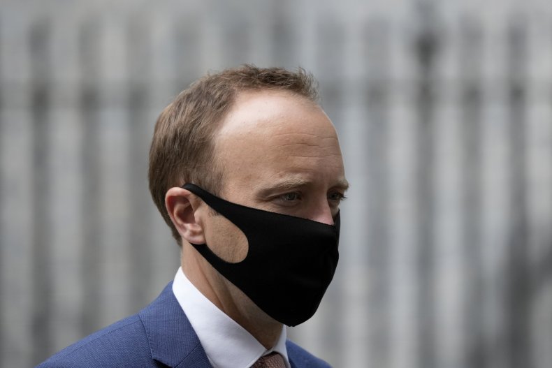 Britain's Health Secretary Matt Hancock