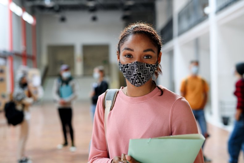 College Student with mask