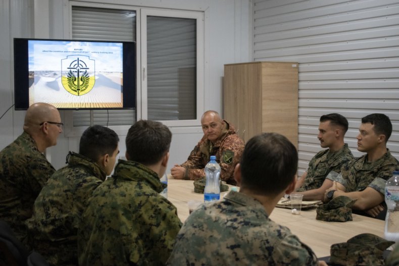 US, and, Ukraine, marines, meet, before, training