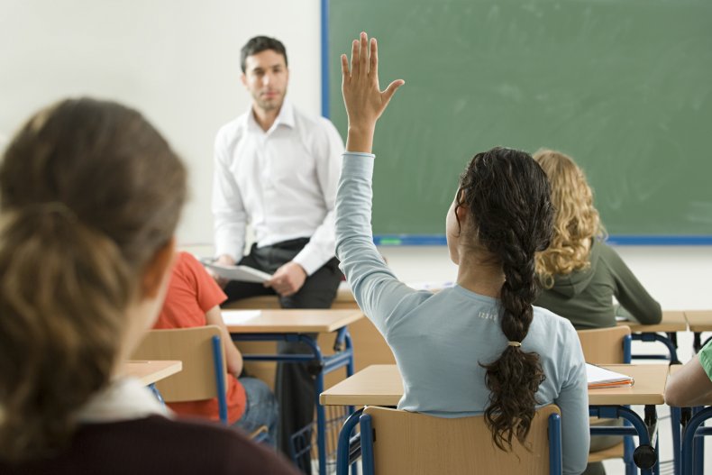 Student raises hand