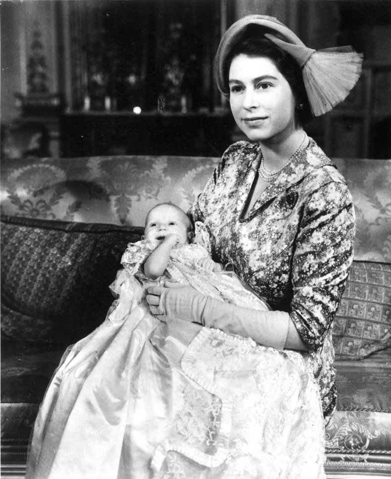 Queen Elizabeth Holds Baby Princess Anne