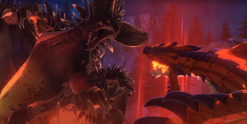 Two Monsters Prepare to Fight