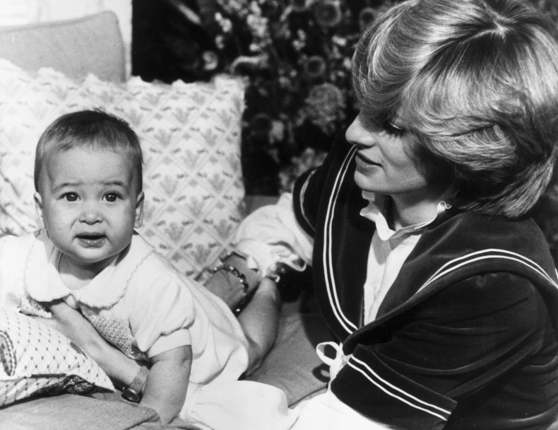 Baby Prince William with Princess Diana