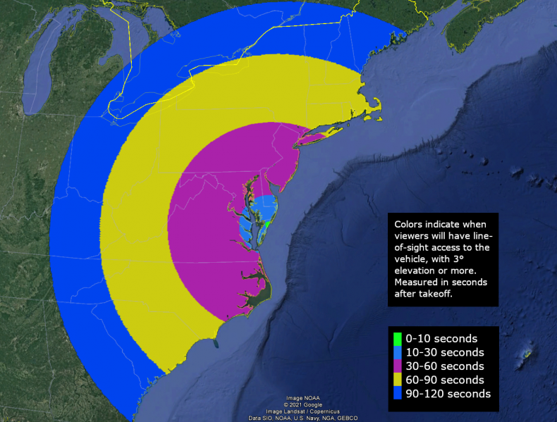 NROL-111 launch map