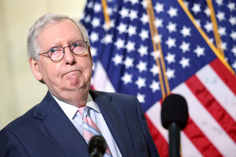 Senator Mitch McConnell Speaks to Reporters