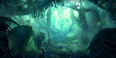 Artwork of a Jungle Planet in Starfield Artwork of a Jungle Planet in Starfield