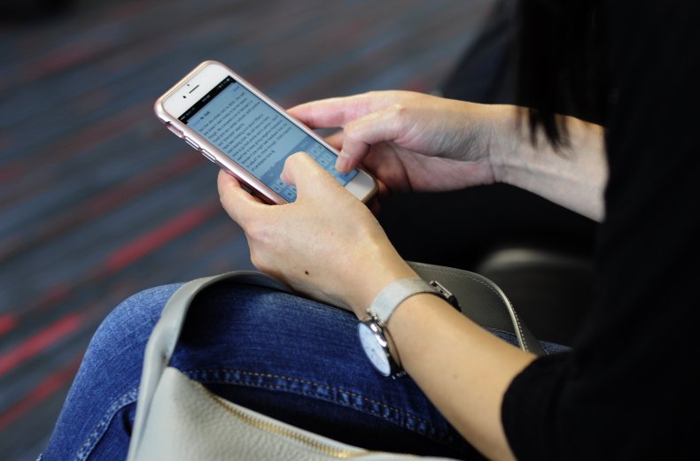 Woman Using iPhone