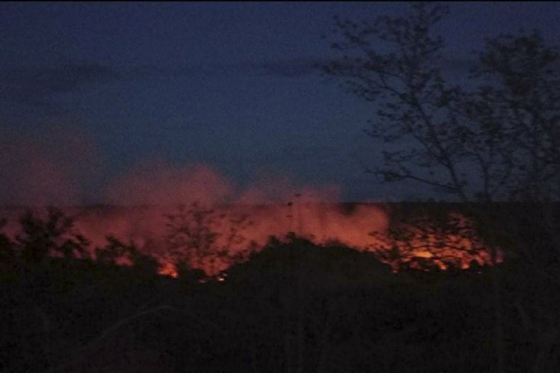 Burning Houses in Kinma Village, Myanmar