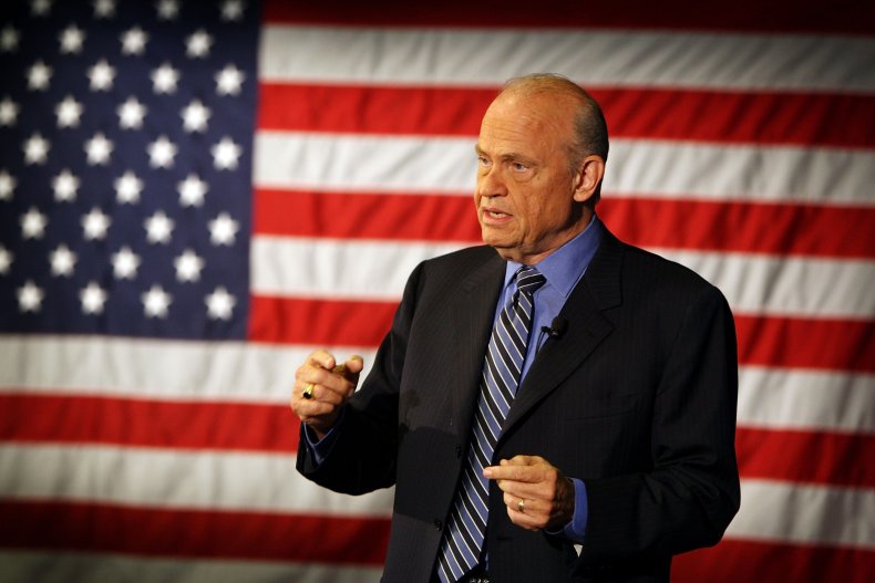 Fred Thompson in front of US flag