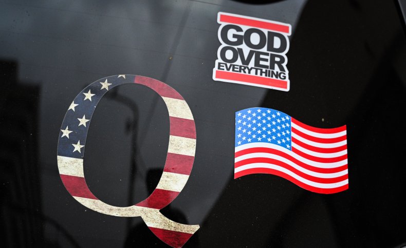 QAnon sticker seen on a car