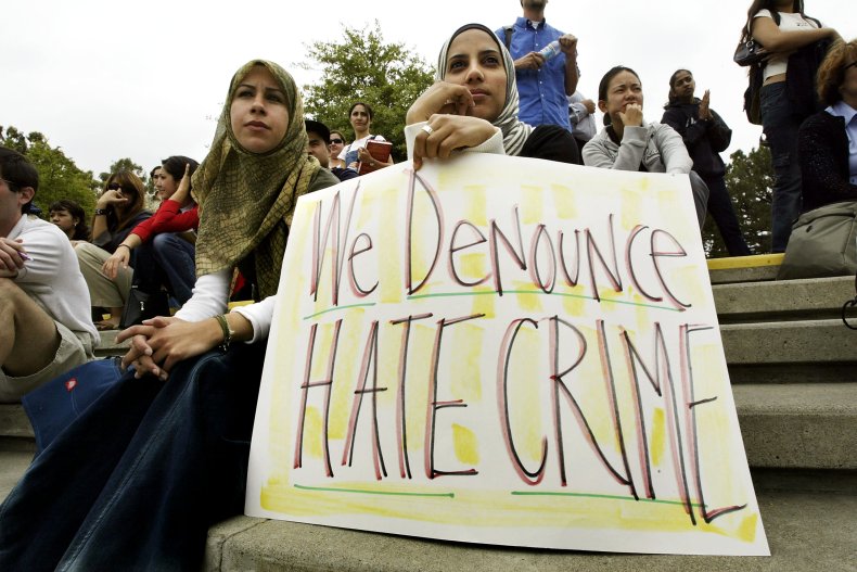'We Denounce Hate Crime' Arab Students Protest
