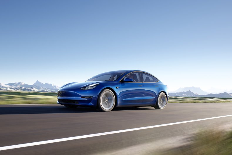 2020 Tesla Model 3 sedan blue
