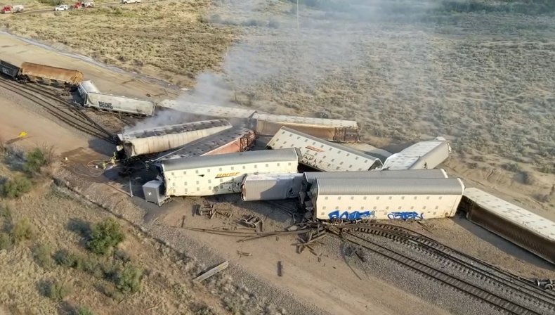 Train derailment damage