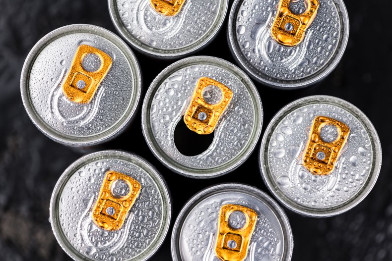 Cans of energy drink