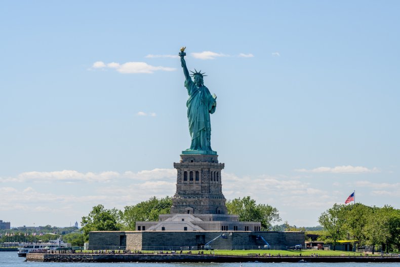 A view of the Statue of Liberty