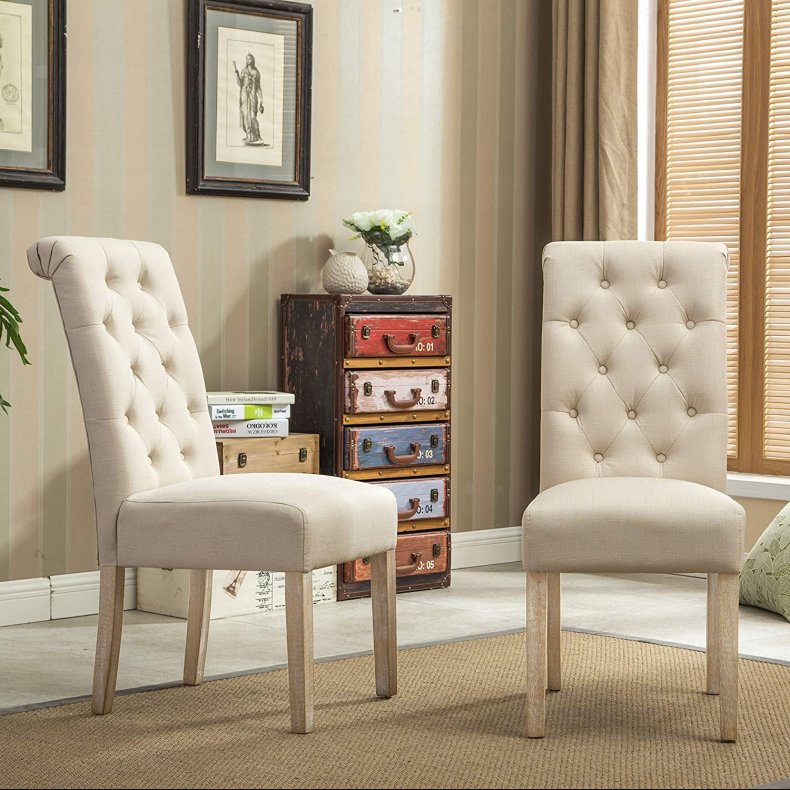 Roundhill Furniture Habit Solid Wood Tufted Parsons