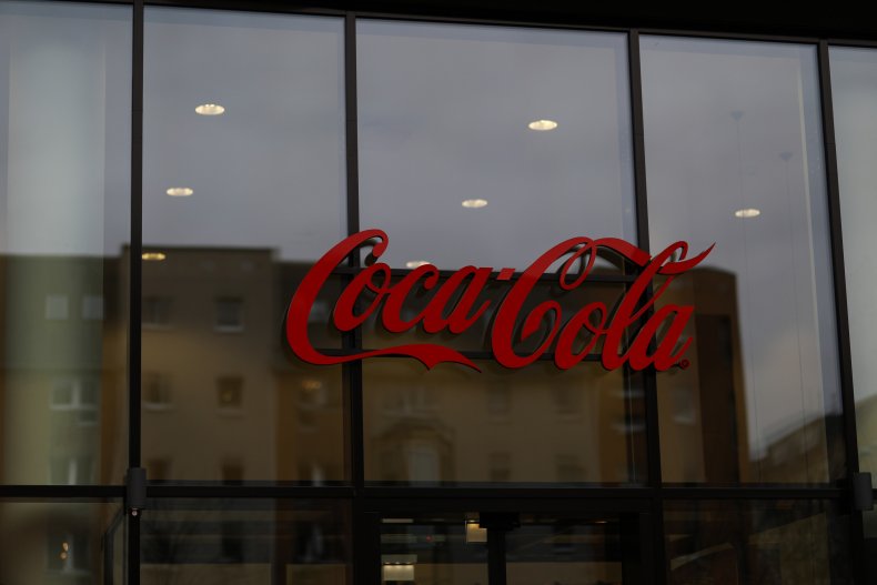 Coca Cola sign is seen on November