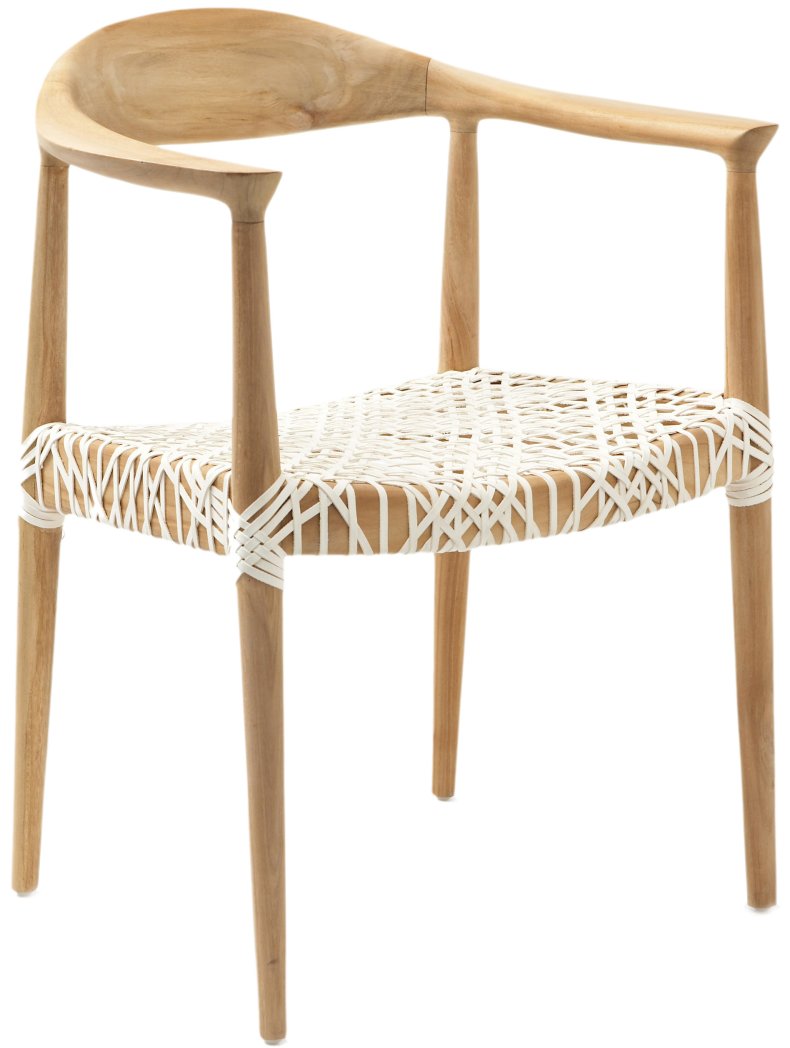 Fes Armchair White/Teak