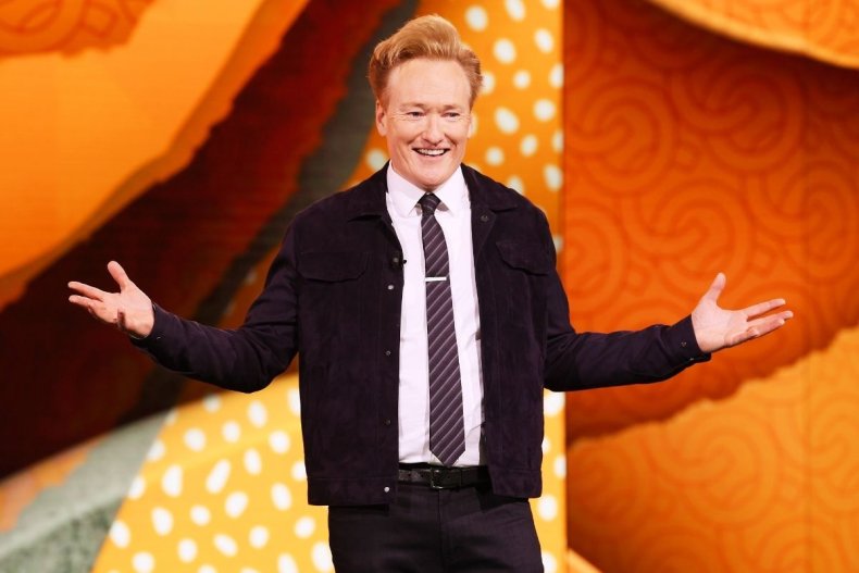 Conan O'Brien speaking in New York