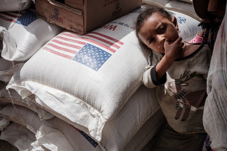 Child who fled violence in Ethiopia