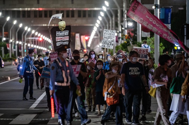 Anti Tokyo Olympics Protestors