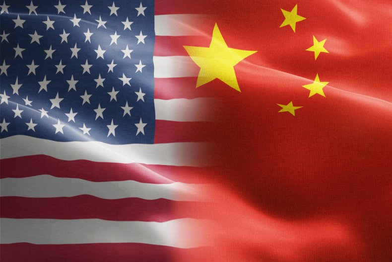 U.S. and China flags 
