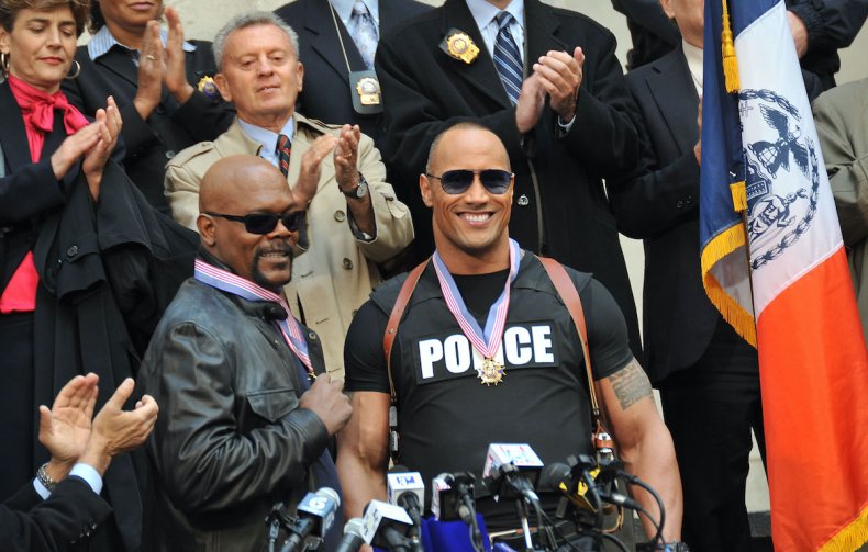 The Rock filming 'The Other Guys'