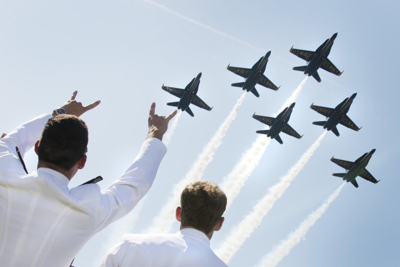 U.S. Navy planes flying over Maryland.