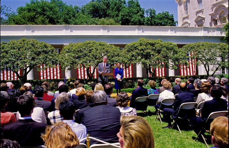 The White House Rose Garden in 1993.