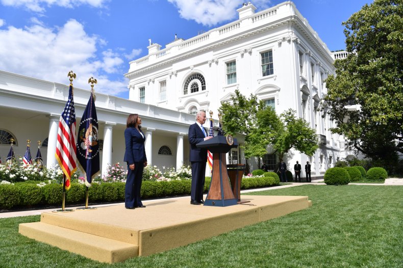 The White House Rose Garden in 2021.
