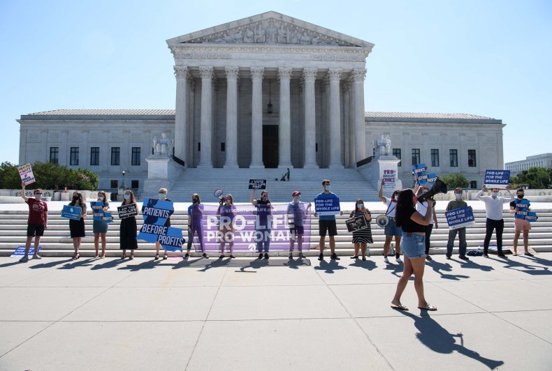 Anti-Abortion Activists Outside Supreme Court