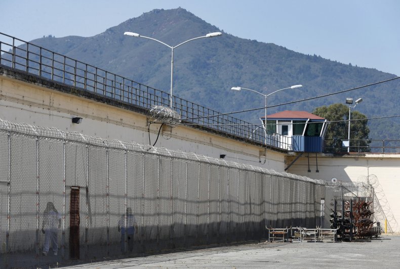 Mount Tamalpais rises above San Quentin Prison