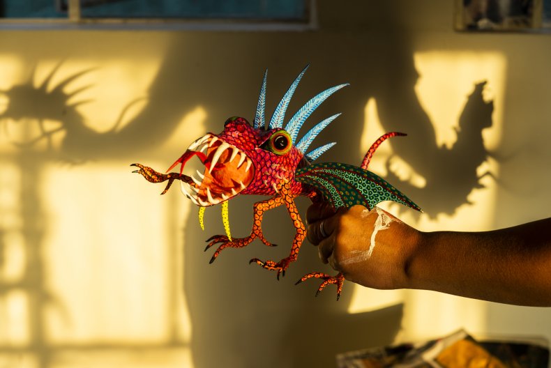An alebrije displayed in Mexico City.