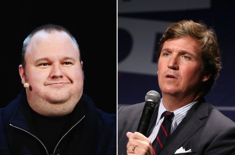 Kim Dotcom and Tucker Carlson