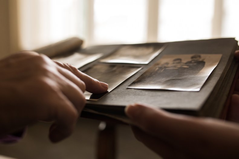 Old photographs in a book