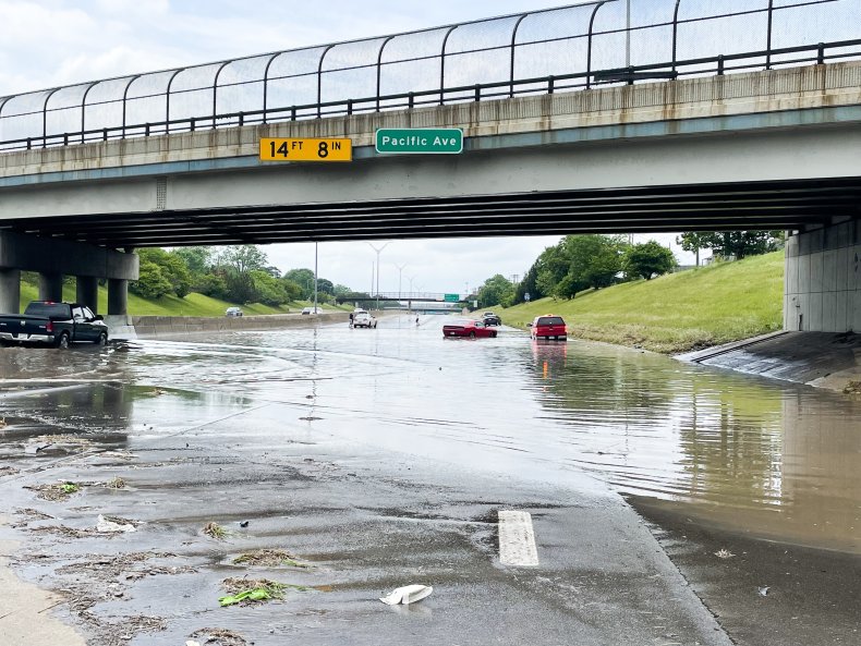 Cars abandoned at the I-96 in Detroit.