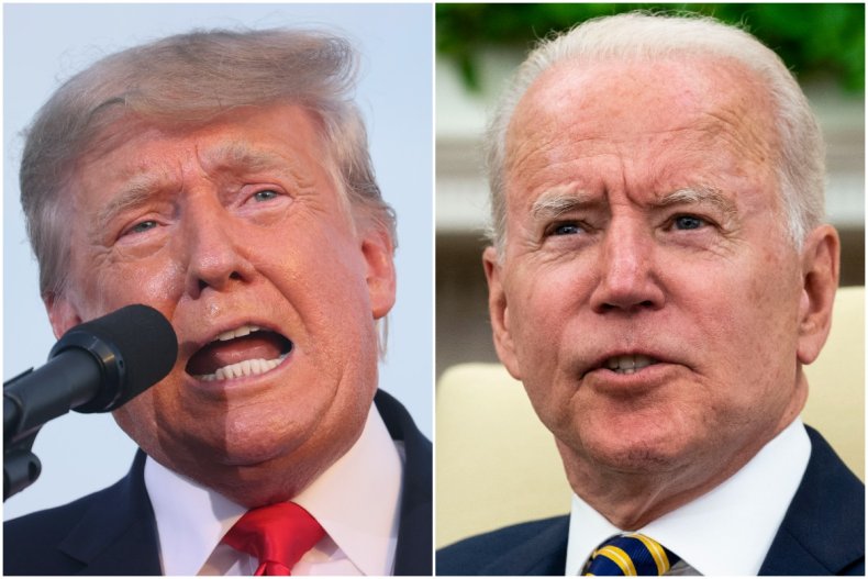 donald trump and joe biden split image